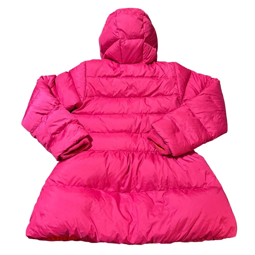 Lands' End‎ Size Large 14 Pink Hooded Puffer Coat Girl Kid Full Zip Winter Warm